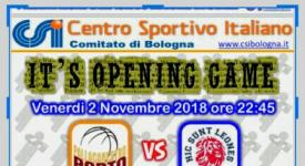 Opening game Campionato: venerdì 2 novembre! Opening game Campionato: venerdì 2 novembre!