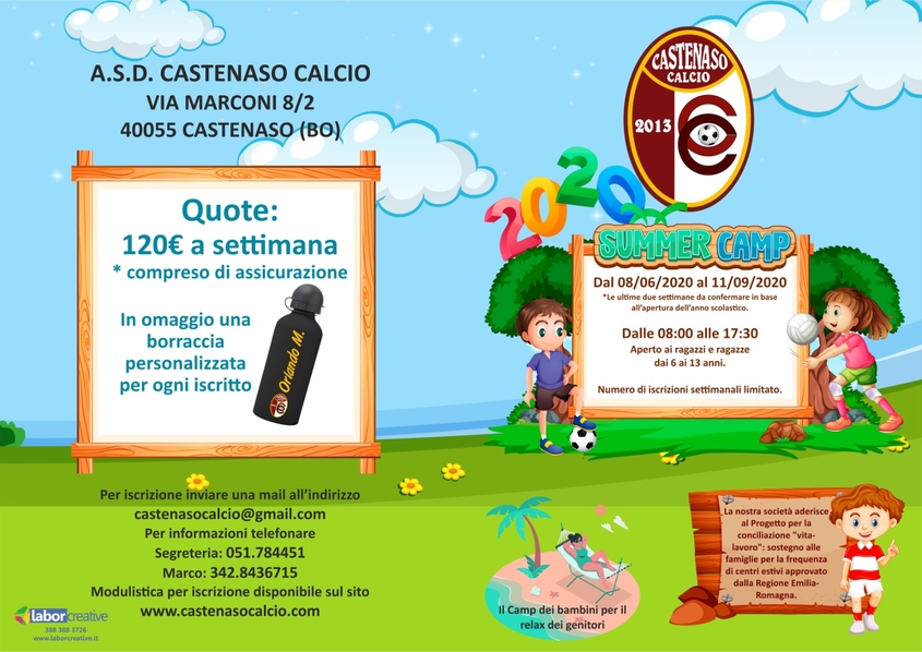 centro estivo castenaso calcio VOLANTINO SENZA PATROCINIO