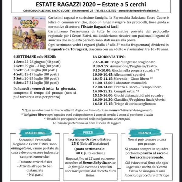 pgs welcome estate ragazzi
