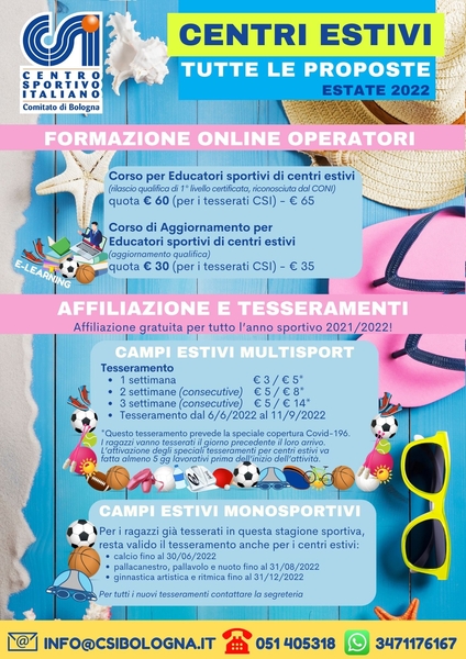 centri estivi 2022 volantino