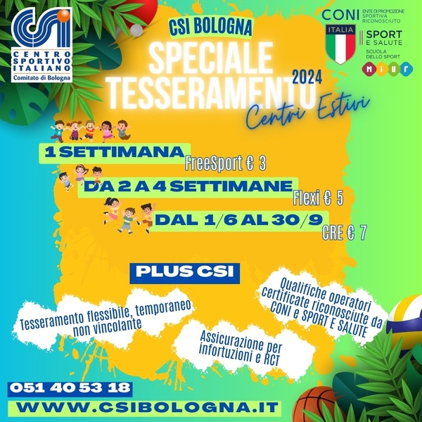 CENTRI ESTIVI 2024 tesseramento