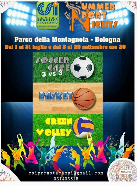 IMPIANTI SPORTIVI NEL PARCO DELLA MONTAGNOLA IL CSI BOLOGNA GIOCA DI SQUADRA volantino
