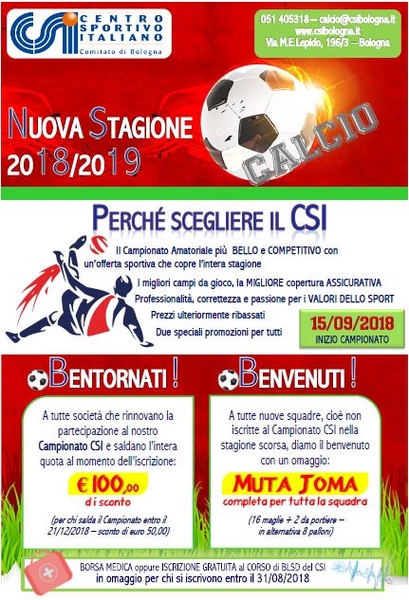 Nuova stagione 20182019 tutte le PROMOZIONI calcio