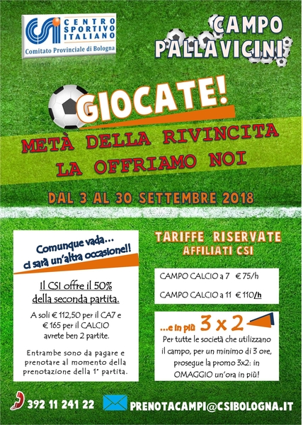 campo pallavicini promo SETTEMBRE 2018