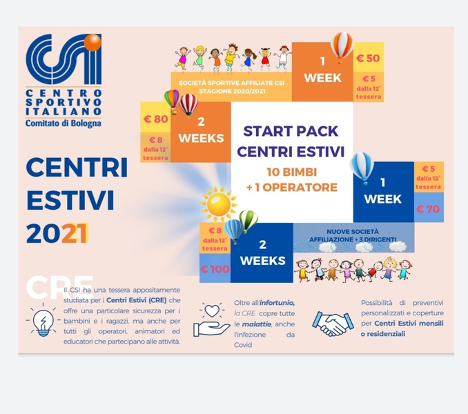 centri estivi 2021 le propopste del csi