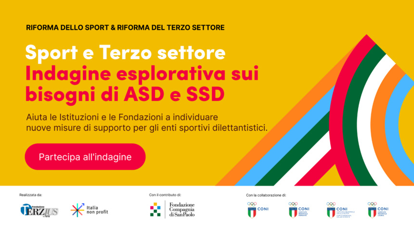 Sport e Terzo settore indagine sui bisogni di ASD e SSD tra le due Riforme