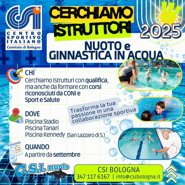 Annuncio Istruttori di Nuoto e di acquagym 2025