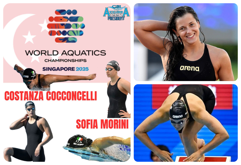 Costanza Cocconcelli e Sofia Morini ancora il Nuoto CSI ai Mondiali
