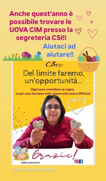 Tornano le Uova Solidali di CIM 2