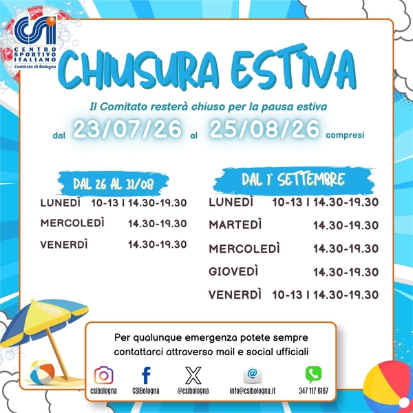 Chiusura estiva 2026 Video di Facebook