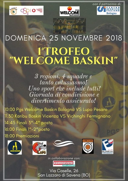 1 Trofeo Welcome Baskin domenica al PalaSavena