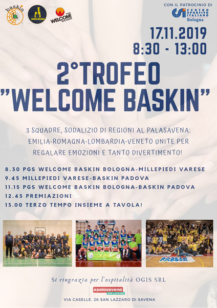 2 Trofeo Welcome Baskin domenica al PalaSavena