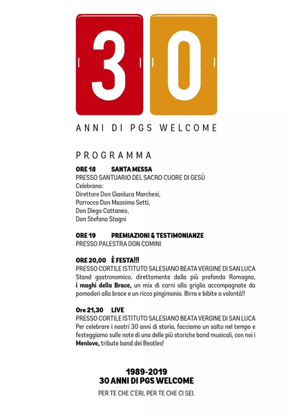 30 anni di PGS WELCOME 1