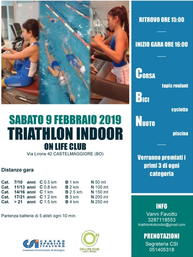 triathlon indoor sabato 9 febbraio