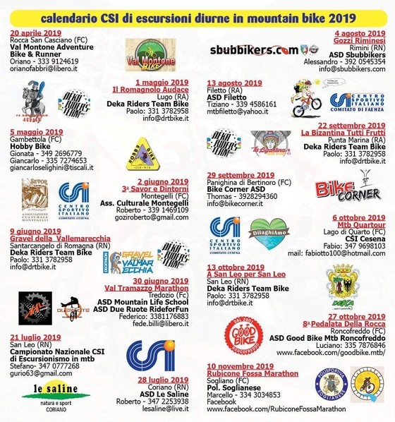 Terre e Fango escursioni CALENDARIO