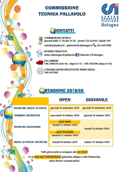 pallavolo csi i prossimi appuntamenti