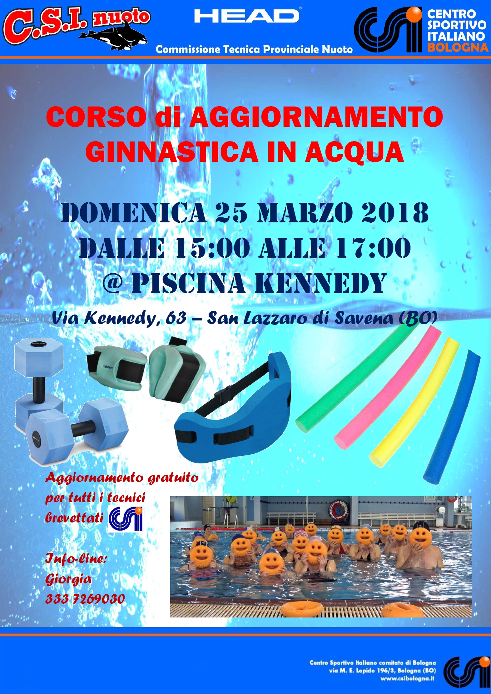 Corso di aggiornamento ginnastica in acqua 2018