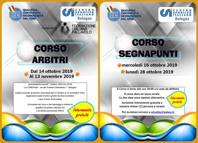Corso per arbitri e segnapunti Pallavolo