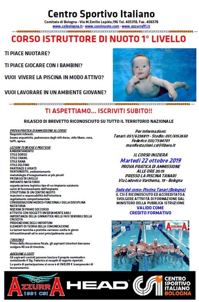 corso istruttori 1 livello locandina