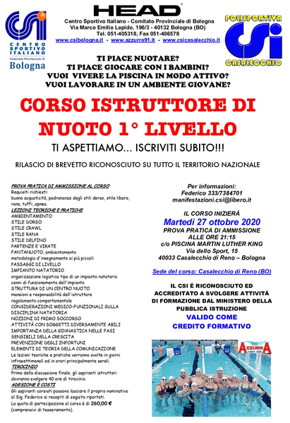 CORSOISTRUTTORIDINUOTOPRIMOLIVELLOautunno20volantinopubblicitario page 0001