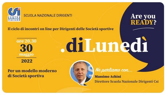 DI LUNEDì 30 MAGGIO