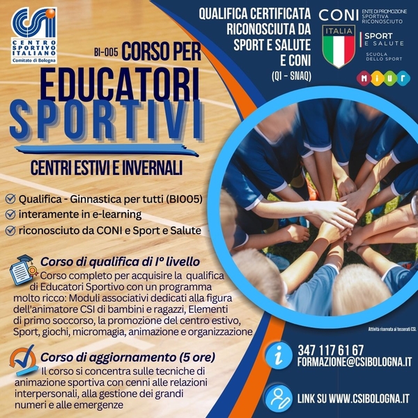Corso educatore sportivo BI005 2024