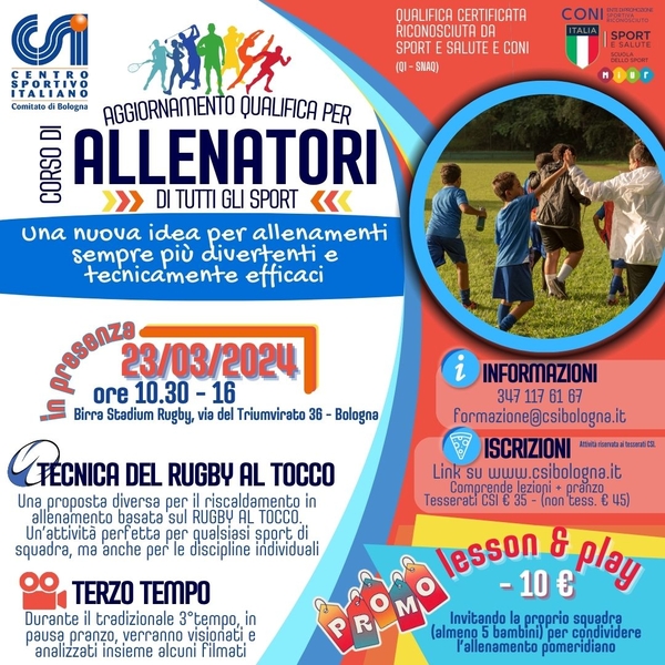 AGGIORNAMENTO ALLENATORI con rugby al tocco