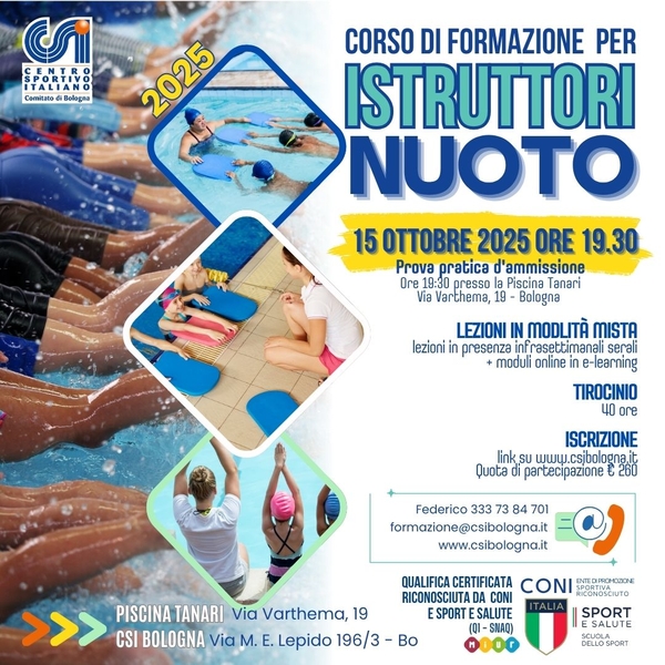 CORSO ISTRUTTORI NUOTO OTTOBRE 2025