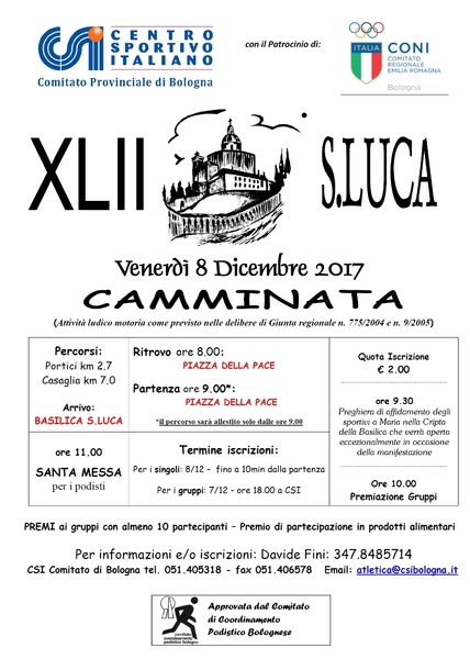 Camminata di San Luca al via la 42 edizione 1
