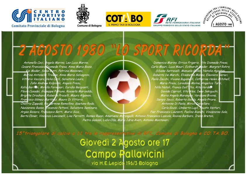 2 agosto lo sport non dimentica