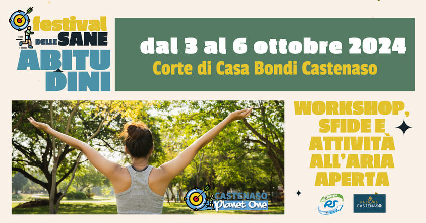 Torneo delle Sane Abitudini dal 3 al 6 ottobre a Castenaso banner