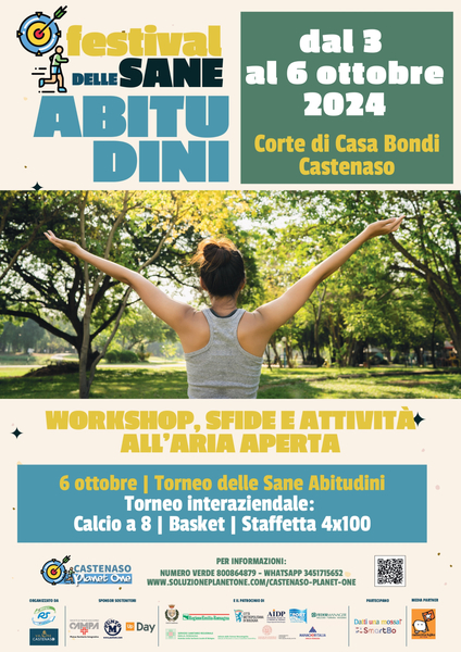 Torneo delle Sane Abitudini dal 3 al 6 ottobre a Castenaso volantino