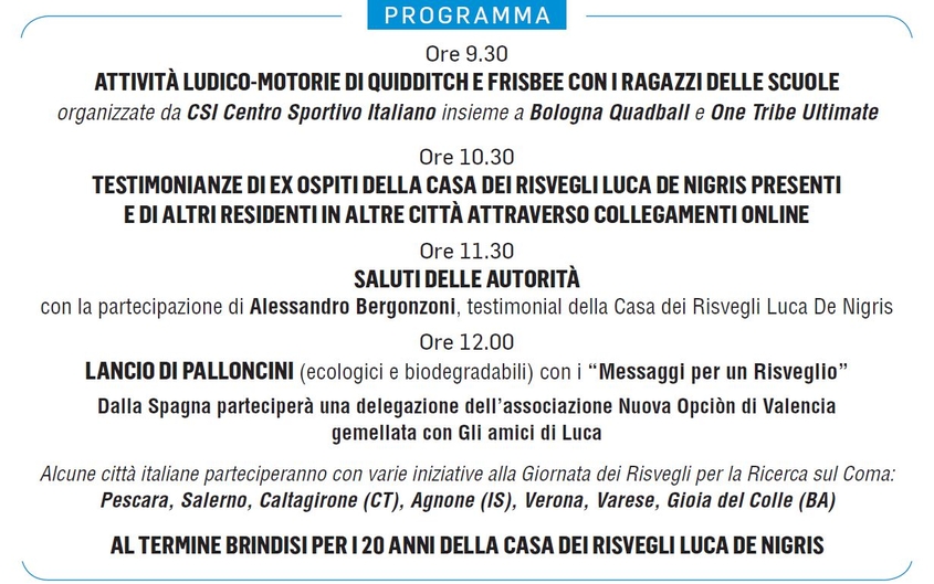 giornata risvegli programma 7 ottobre