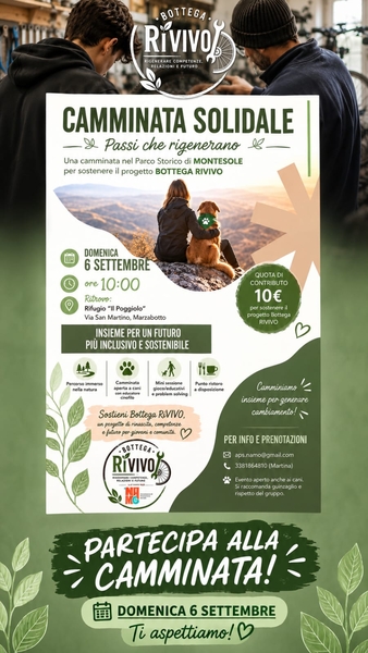 Namo APS Camminata solidale per promuovere e sostenere il progetto Bottega RiVIVO 2